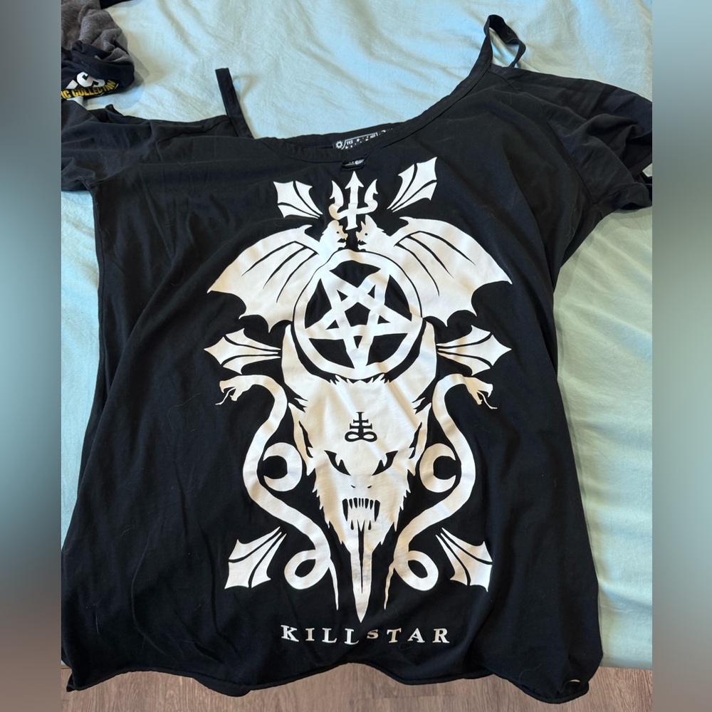 Killstar Black and White Graphic Top